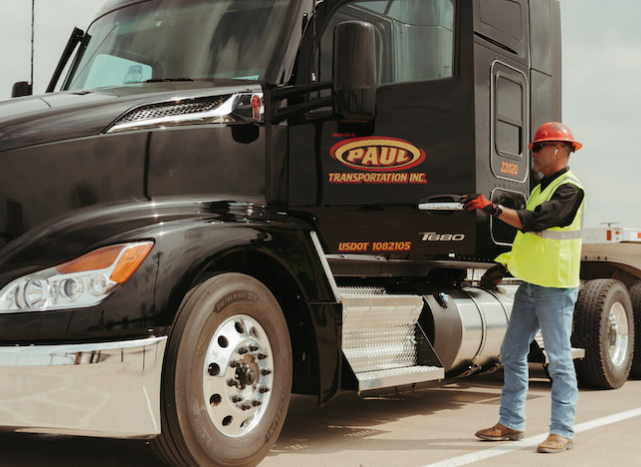 Paul Transportation truck and driver