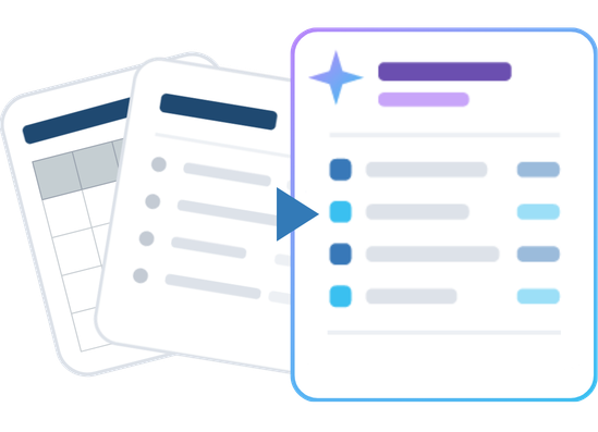 Purchase orders and charts imported into clear data